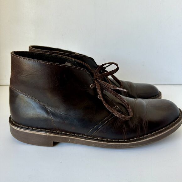 Clarks Men’s Bushacre 2 Beeswax Chukka Boots Brown Leather Lace Up Size 13 M - Picture 1 of 9